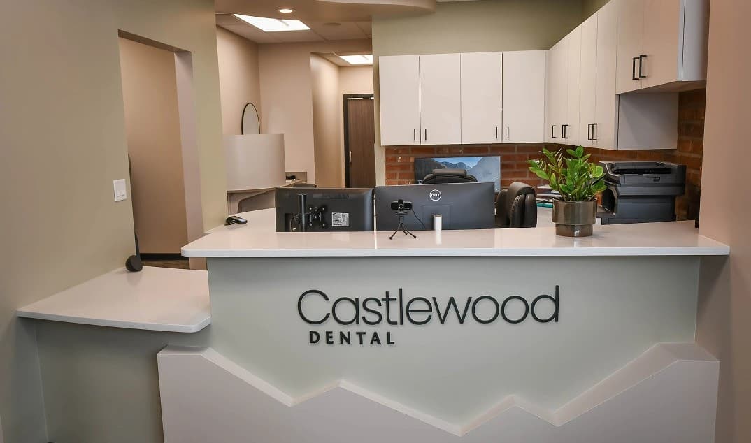 Front desk and reception area at Castlewood Dental in Parker, CO