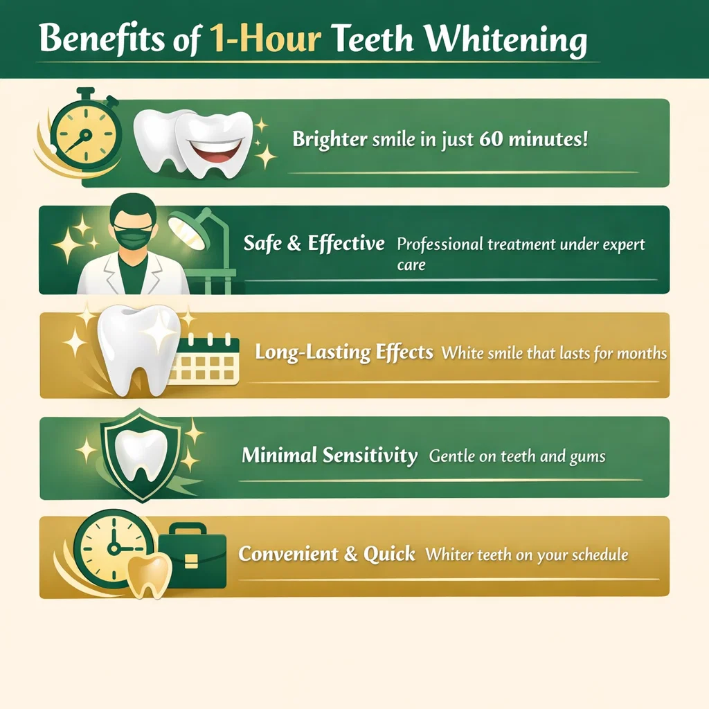 benefits of 1 hour teeth whitening