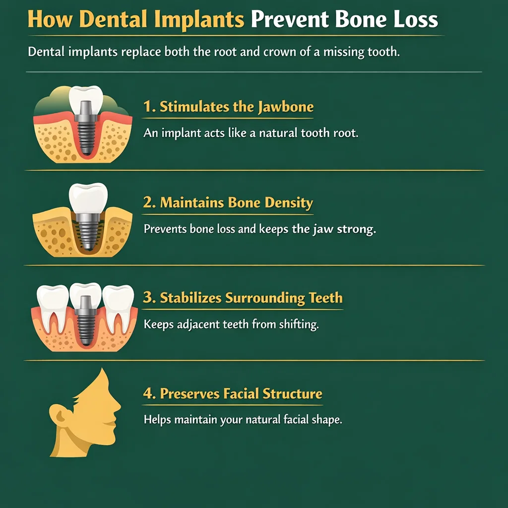 how dental implant prevent bone loss