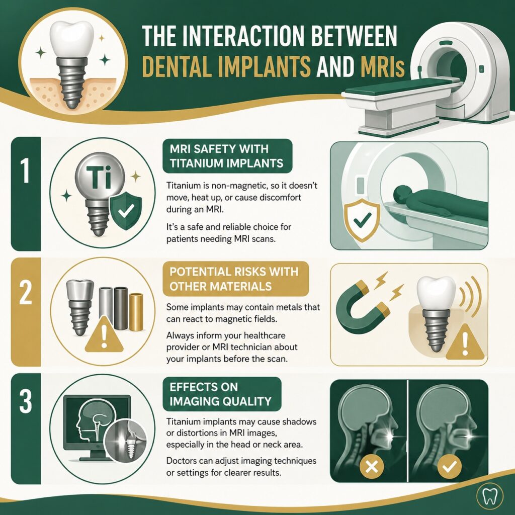 interaction between dental implants and mri